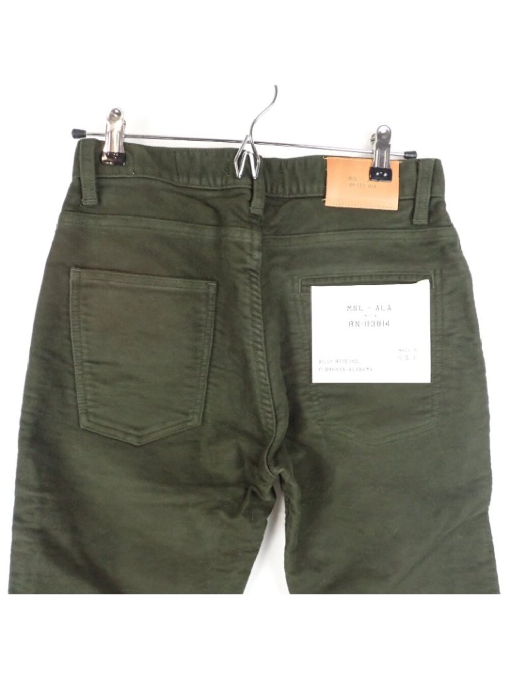 Billy Reid Moleskin Jean Army Green Size 28 NWT - Picture 4 of 5
